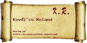 Kovács Roland névjegykártya