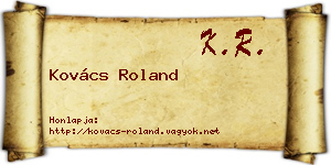 Kovács Roland névjegykártya