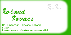 roland kovacs business card