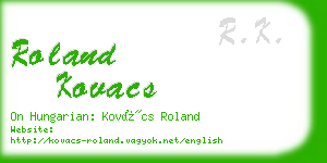 roland kovacs business card